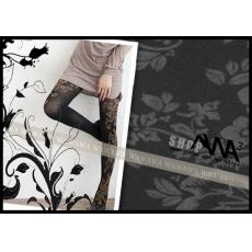 新款-顯瘦陰陽系列 皇家花紋200DEN超高彈力褲襪-鐵灰